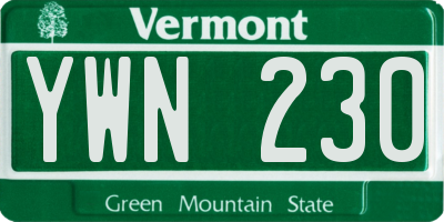 VT license plate YWN230