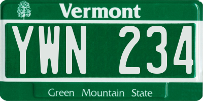 VT license plate YWN234
