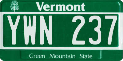 VT license plate YWN237