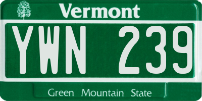 VT license plate YWN239