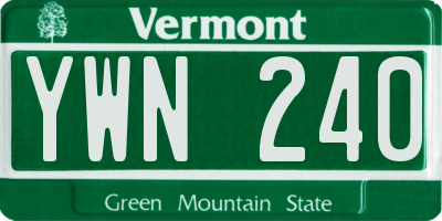 VT license plate YWN240