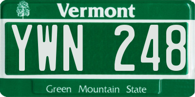 VT license plate YWN248