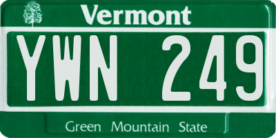 VT license plate YWN249