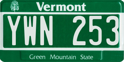VT license plate YWN253