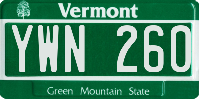 VT license plate YWN260