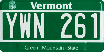 VT license plate YWN261