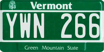 VT license plate YWN266