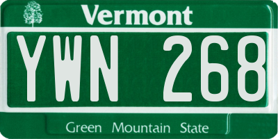 VT license plate YWN268