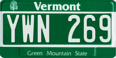 VT license plate YWN269