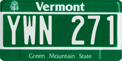 VT license plate YWN271