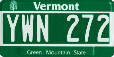 VT license plate YWN272