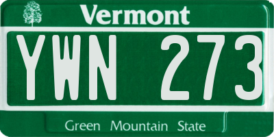 VT license plate YWN273