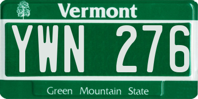 VT license plate YWN276