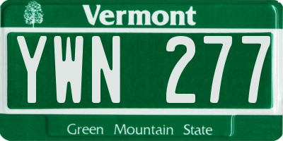 VT license plate YWN277
