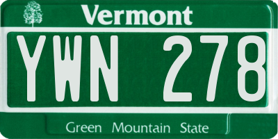 VT license plate YWN278