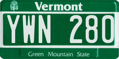 VT license plate YWN280