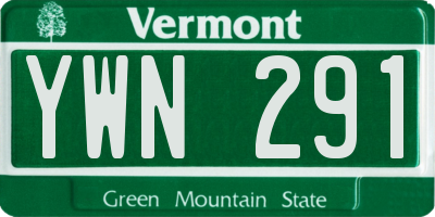 VT license plate YWN291