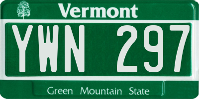 VT license plate YWN297