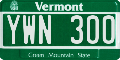 VT license plate YWN300