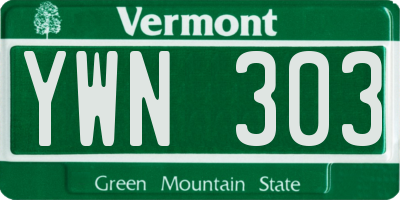 VT license plate YWN303
