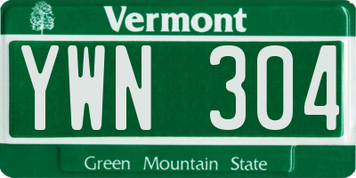 VT license plate YWN304