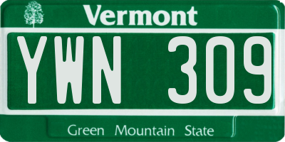 VT license plate YWN309
