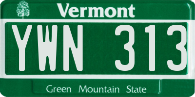 VT license plate YWN313