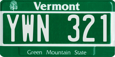 VT license plate YWN321