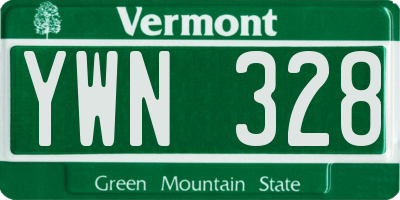 VT license plate YWN328