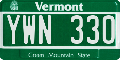 VT license plate YWN330