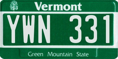 VT license plate YWN331