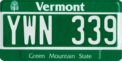 VT license plate YWN339