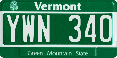 VT license plate YWN340