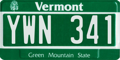 VT license plate YWN341