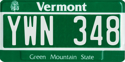 VT license plate YWN348