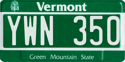 VT license plate YWN350