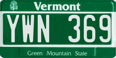 VT license plate YWN369