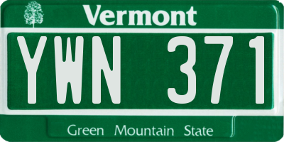 VT license plate YWN371