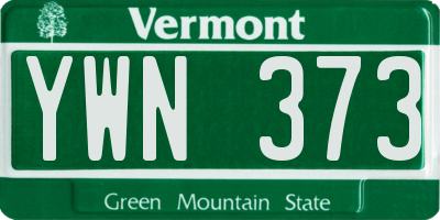 VT license plate YWN373