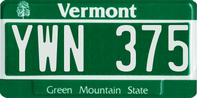 VT license plate YWN375