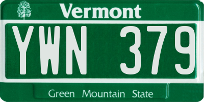 VT license plate YWN379