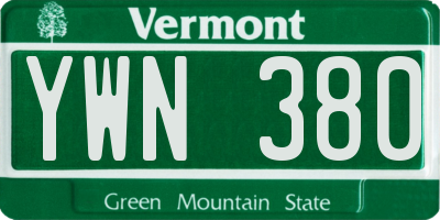 VT license plate YWN380