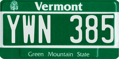 VT license plate YWN385