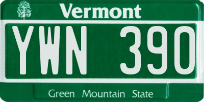 VT license plate YWN390