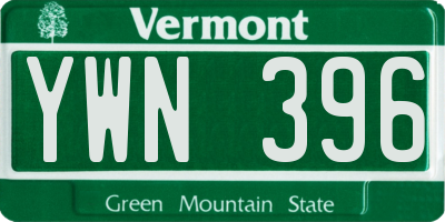 VT license plate YWN396