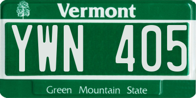 VT license plate YWN405