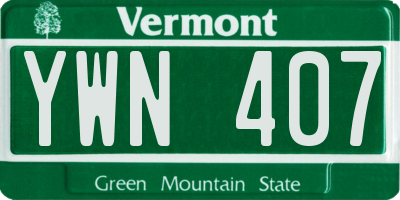 VT license plate YWN407