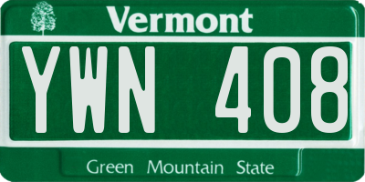 VT license plate YWN408