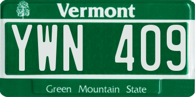 VT license plate YWN409