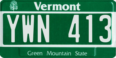 VT license plate YWN413